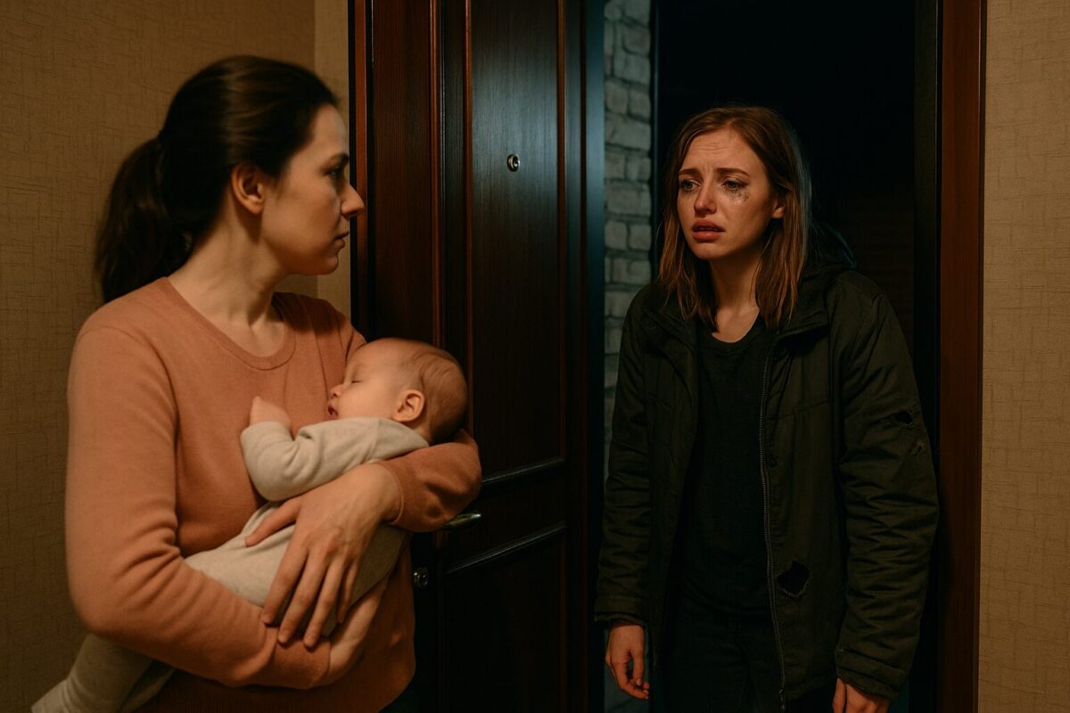 Галина открывает дверь в ночи, на пороге стоит заплаканная племянница с порванной курткой и следами слёз на лице.