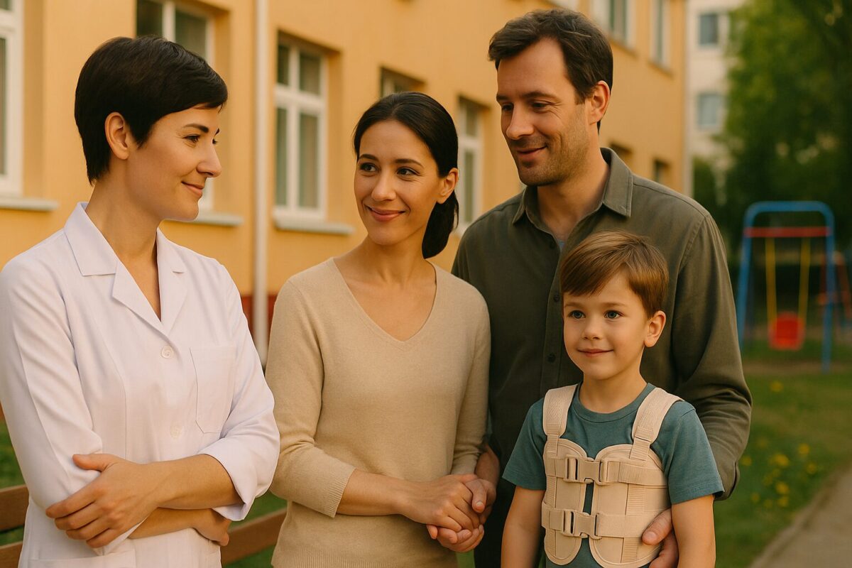Женщина-врач и мужчина с ребёнком у детского дома — история о новой семье, любви и счастье после жизненных трудностей