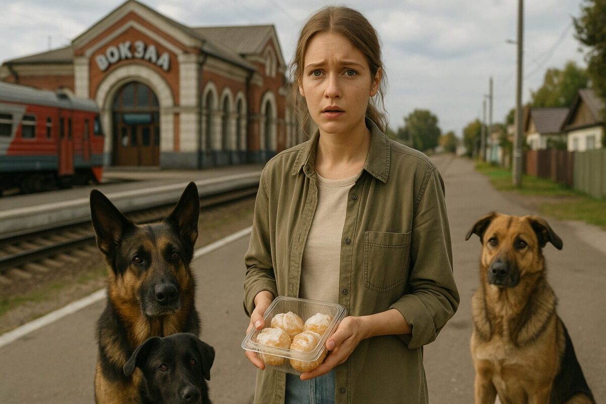 Молодая женщина с коробкой пирожных встретила агрессивных собак по дороге к учительнице