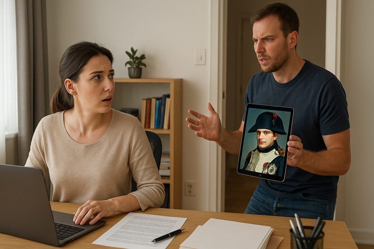 Семейный конфликт: муж ревнует жену к Наполеону, реализм фото