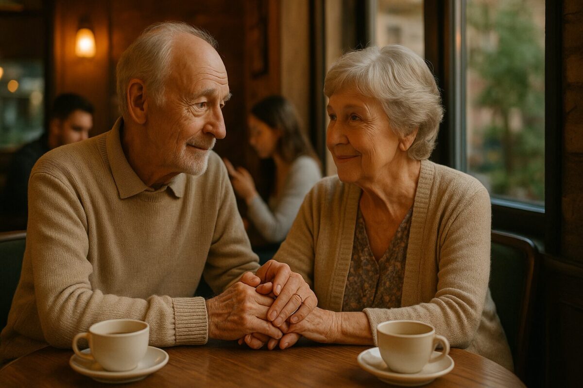 Пожилая пара держится за руки в кафе — история о настоящей любви без границ и холодном расчёте в отношениях