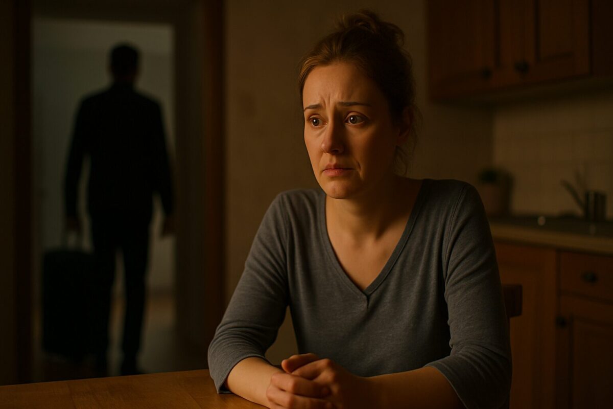 Женщина в отчаянии на кухне после ухода мужа — история о предательстве и бабушкином наследстве