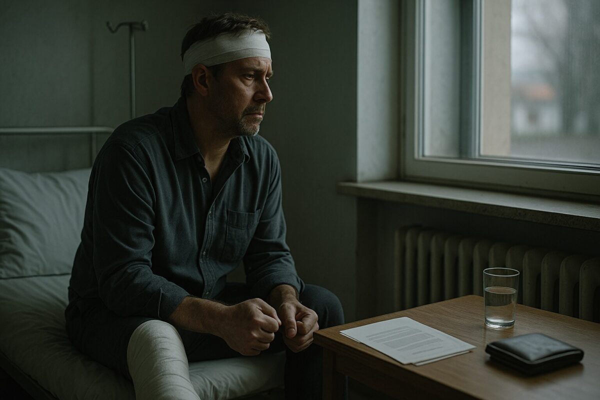 Отец в больничной палате после аварии переживает потерю семьи