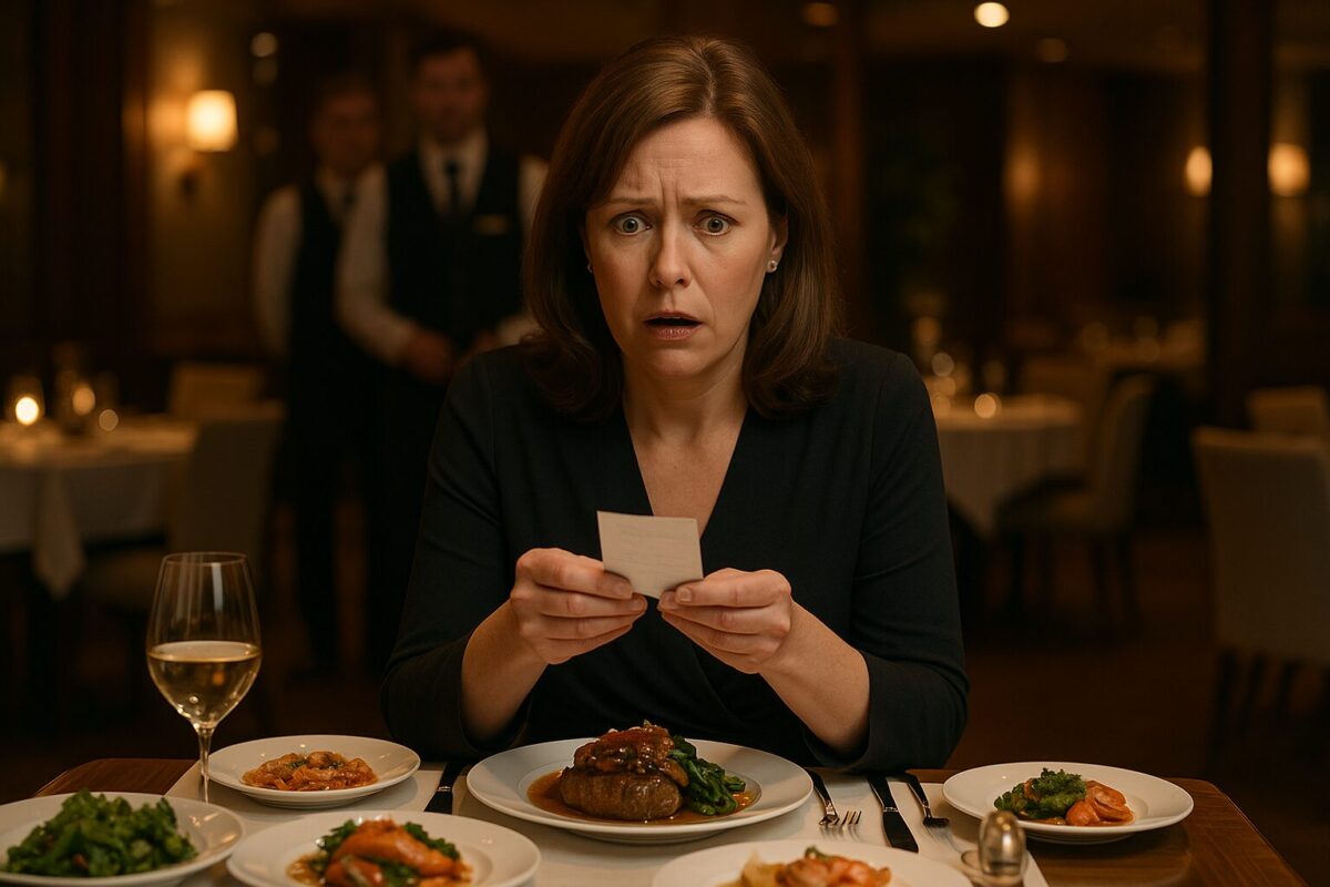 Родители жениха подставили мать невесты — женщина со счётом в ресторане, вечер