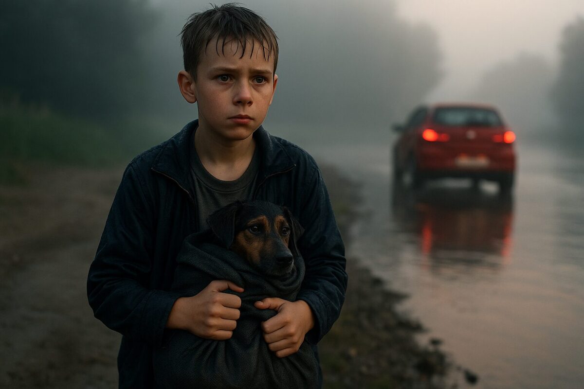 Мальчик спасает собаку из реки после попытки утопления злой мачехой