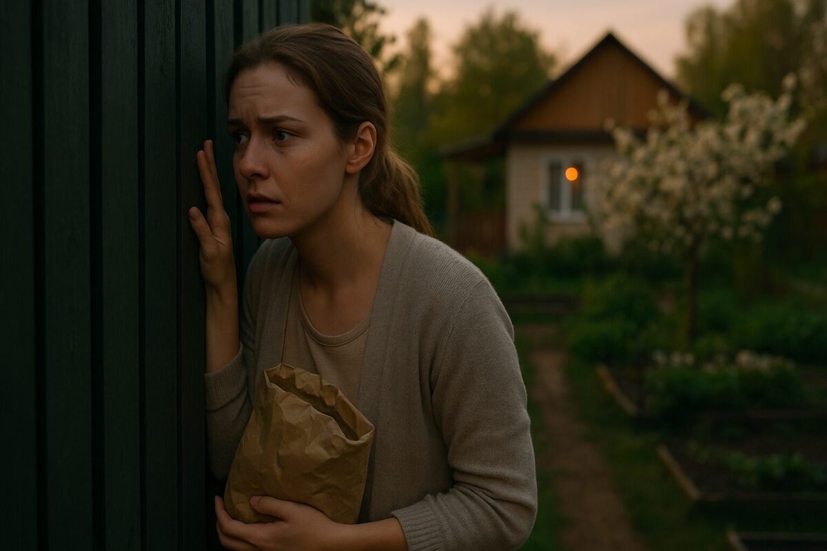 Тайна на Тополиной улице — женщина подслушивает у дачного забора