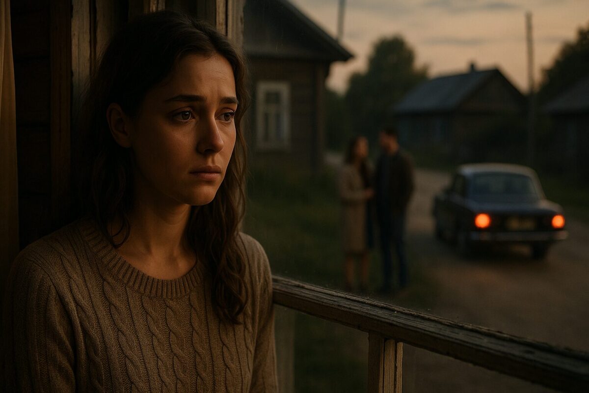 Подруга украла мужа — девушка у окна провожает взглядом машину, вечер