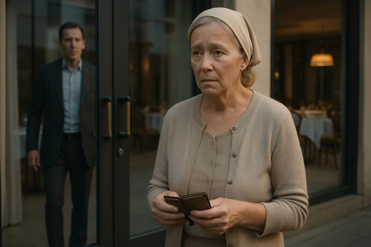 Сын выгнал мать из дома — пожилая женщина у ресторана возвращает кошелёк, утро