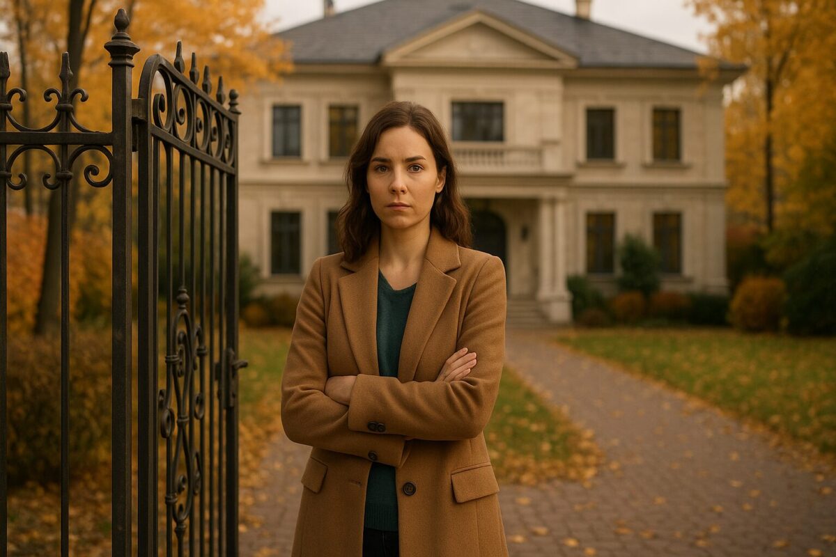 Женщина у ворот родительского дома возвращается за наследством