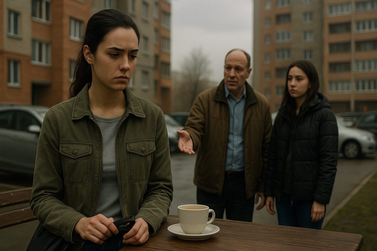 Встреча брошенной дочери с отцом и сводной сестрой у подъезда дома после 13 лет разлуки