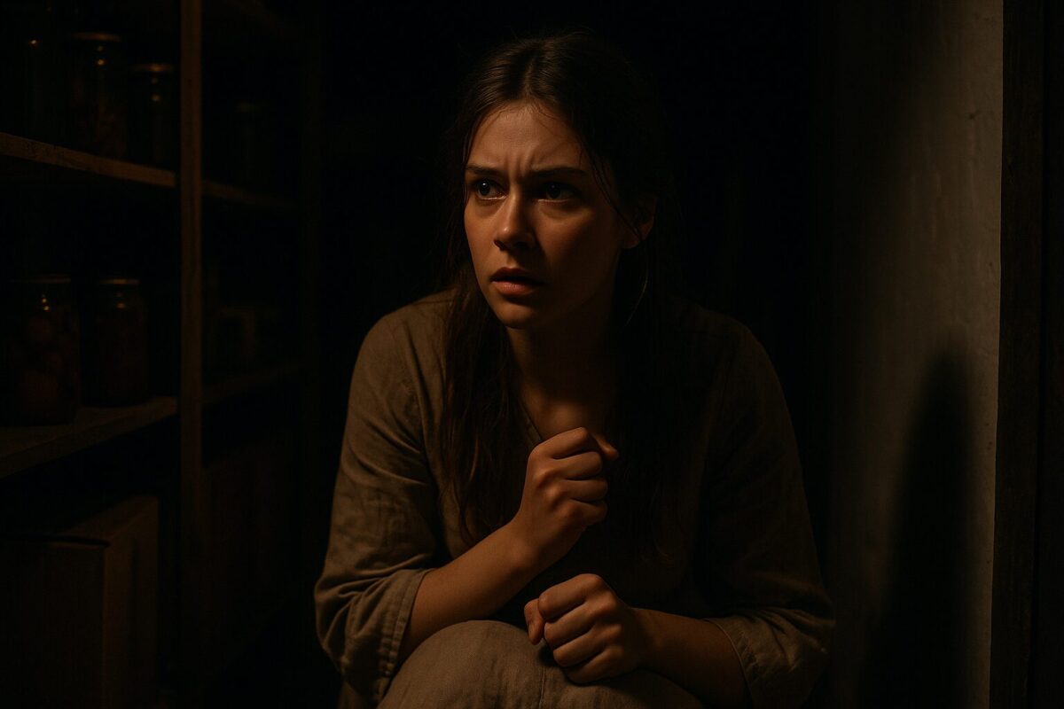 Отец запер дочь в чулане — девушка в темном помещении за дверью с замком