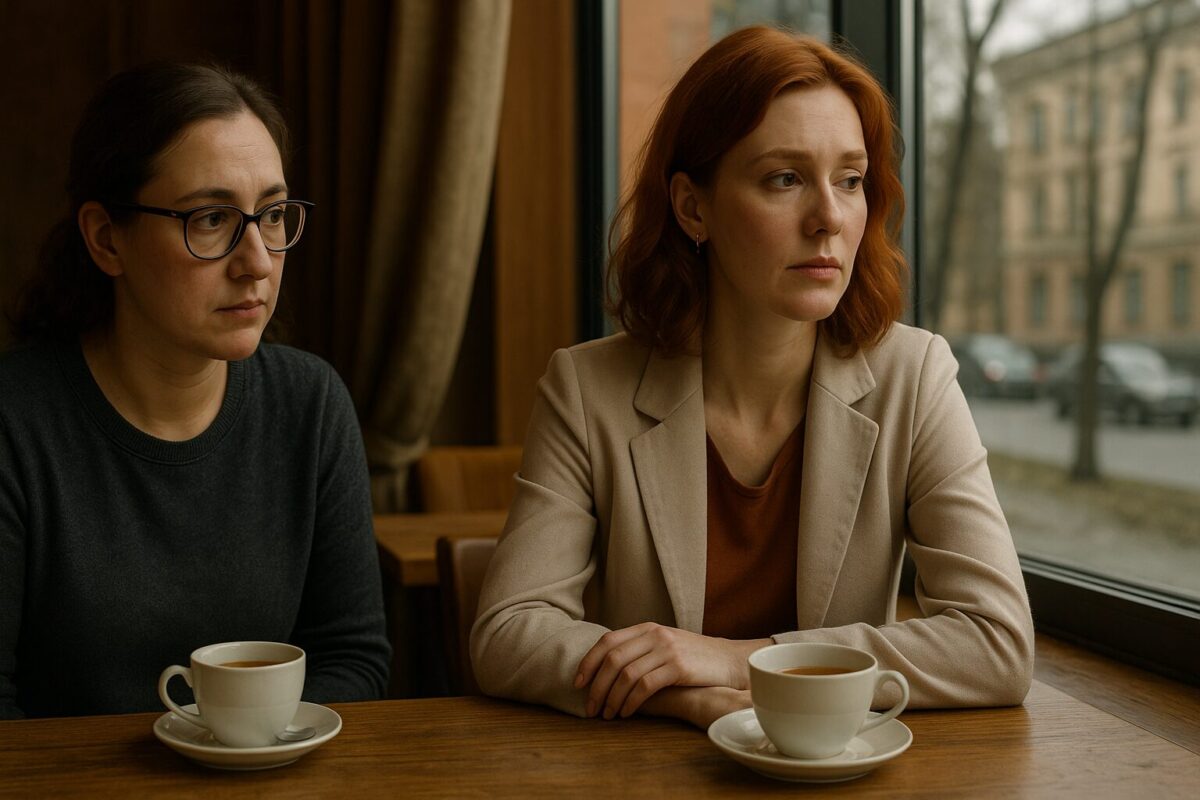 Две подруги за разговором в кафе обсуждают женское одиночество и проблемы в отношениях