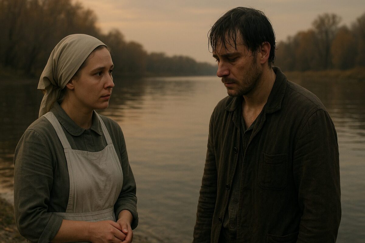 Настя и Сергей у реки: момент спасения и начала новой жизни.