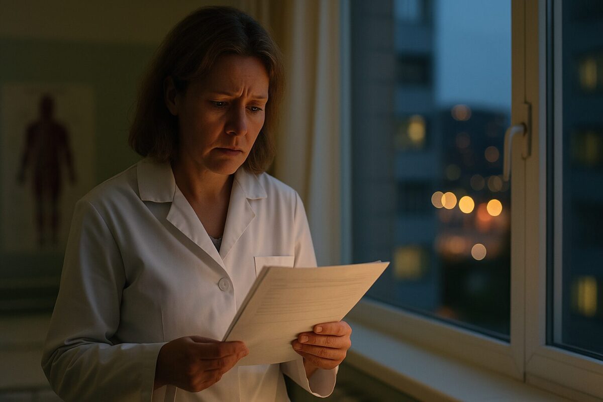 Нейрохирург узнала, что муж изменял жене. Женщина с документами у окна больницы вечером
