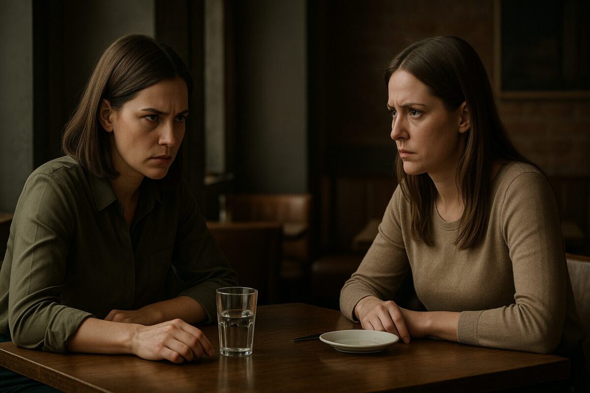 Конфронтация двух женщин в ресторане семейная драма