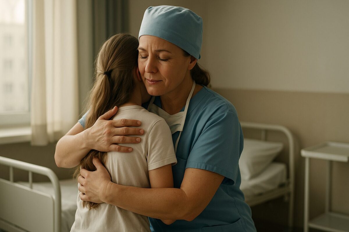 Встреча матери и дочери в больничной палате