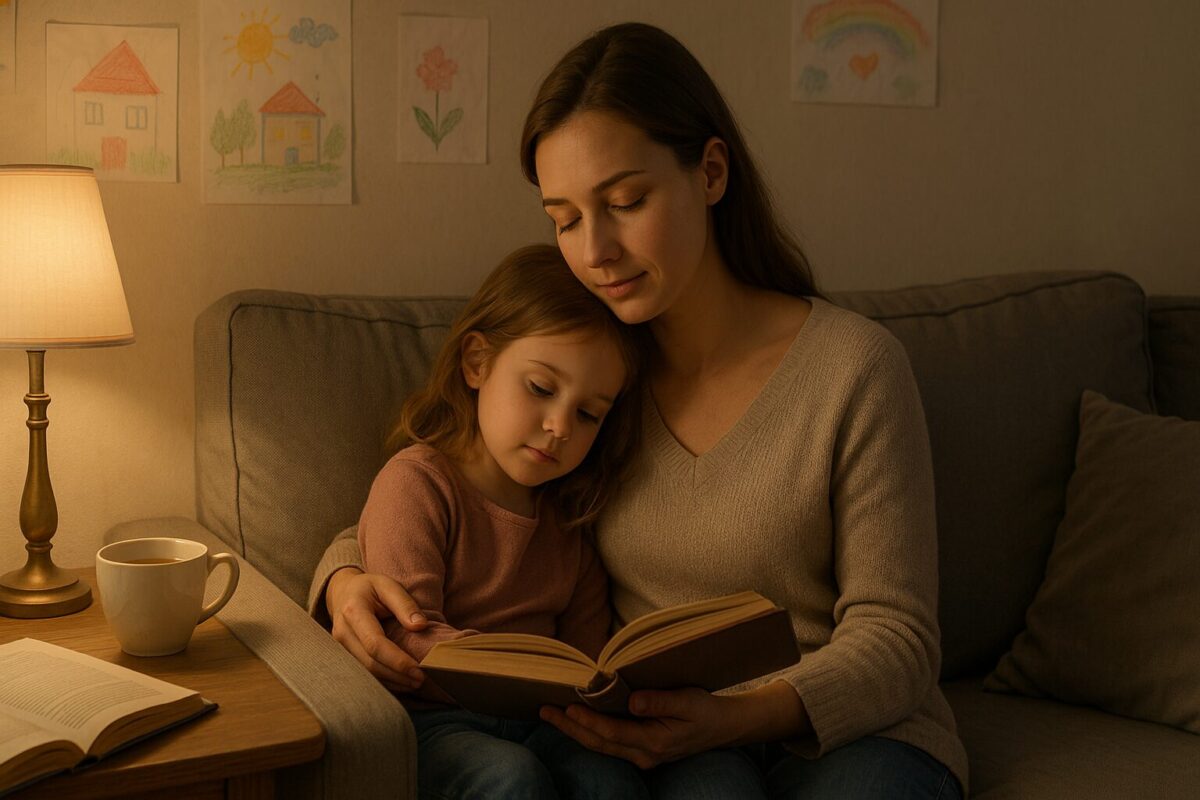 Мама и дочка в уютной квартире: момент тишины и тепла