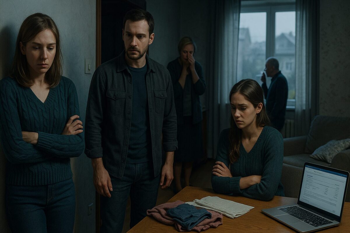 Конфликт в семье: Марина, Дмитрий и Светлана в гостиной