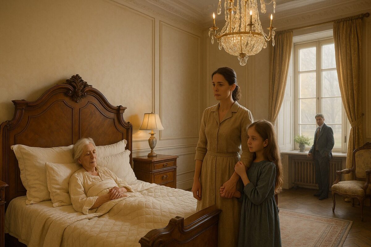 Марина и Кристина у постели Марты Петровны в роскошной спальне особняка