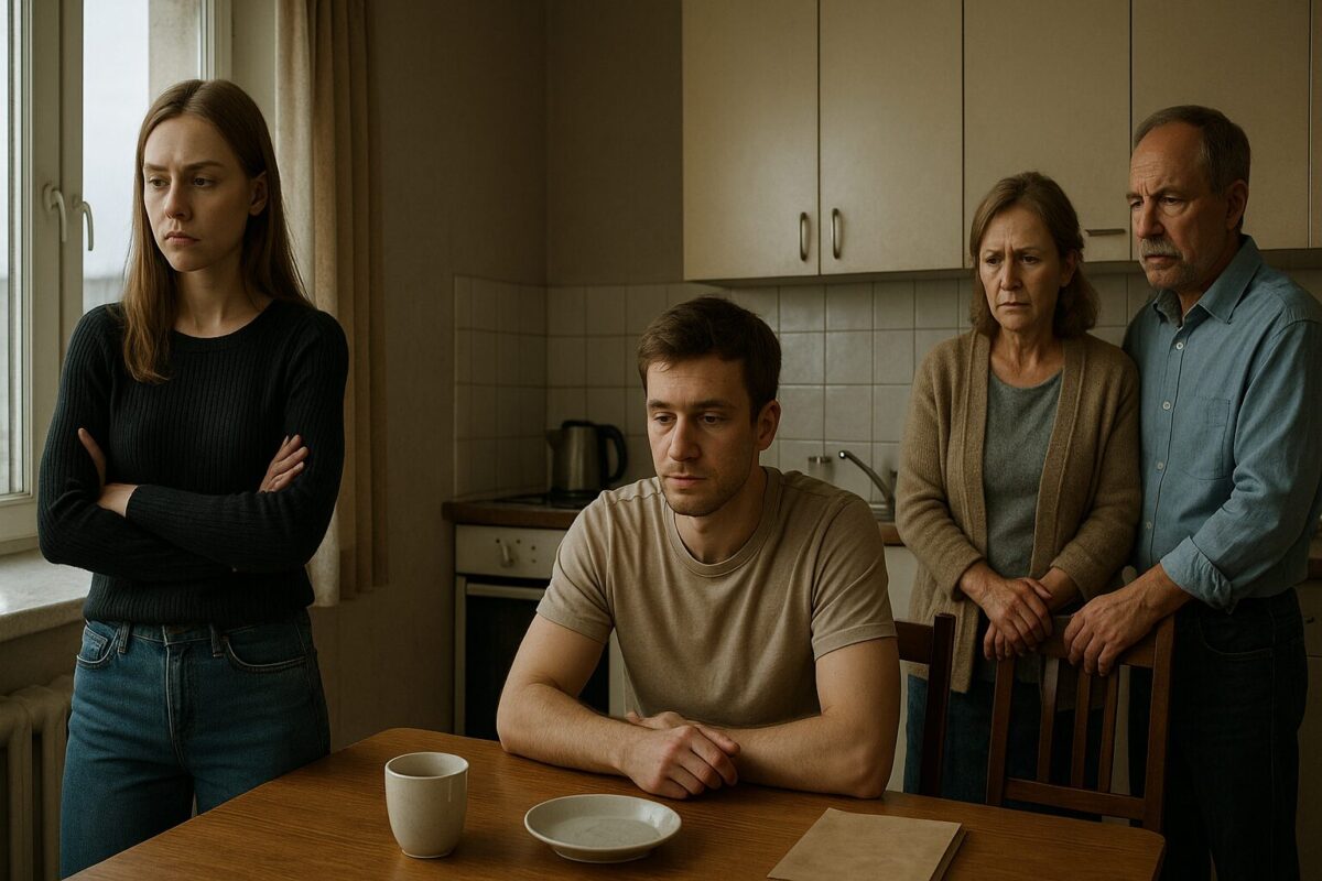 Семья на кухне: дочь в обиде, брат и родители в недоумении