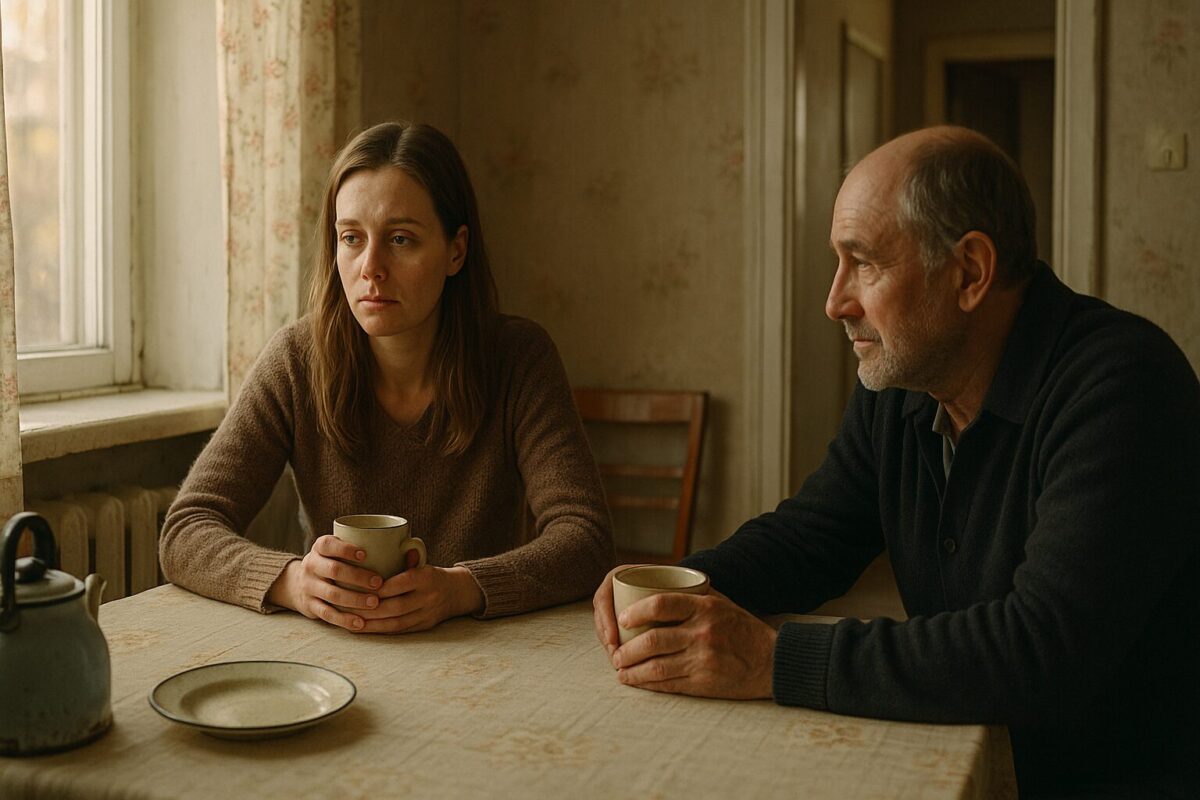 Дочь и отец на кухне: молчание после потерь и расставаний