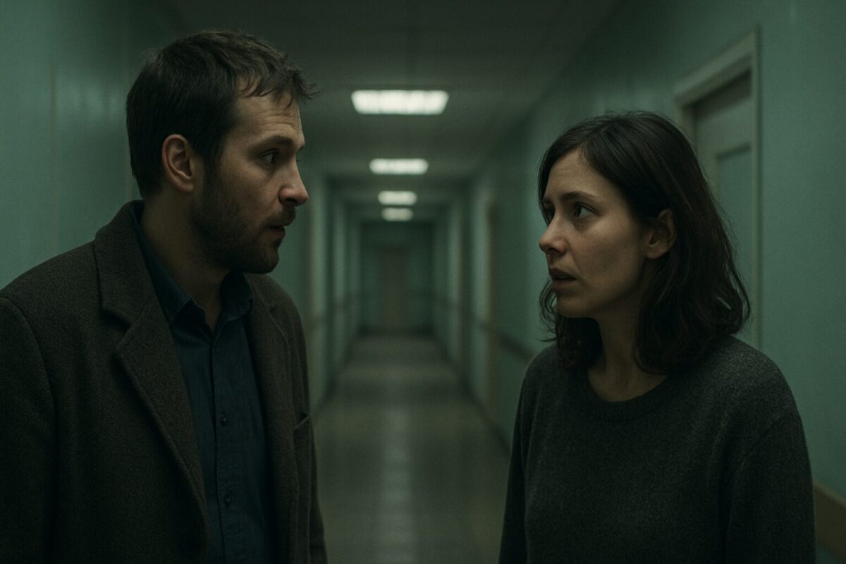 Глава 3 мелодрамы Не брошу — мужчина и женщина встретились взглядами в коридоре поликлиники