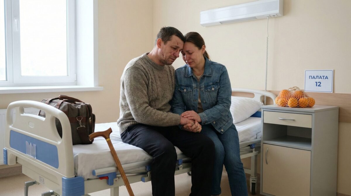 Женщина с младенцем у окна ночью с документами на столе