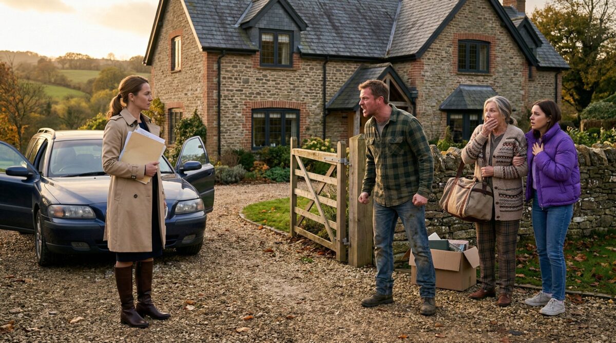 Уверенная женщина с документами уезжает от шокированного мужа и его наглых родственников.