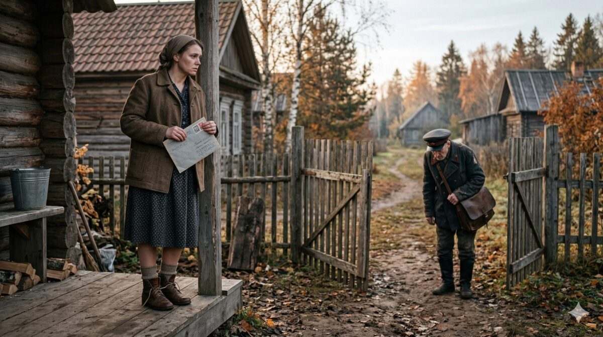 Женщина получает казённый конверт с фронта — трогательный рассказ о войне