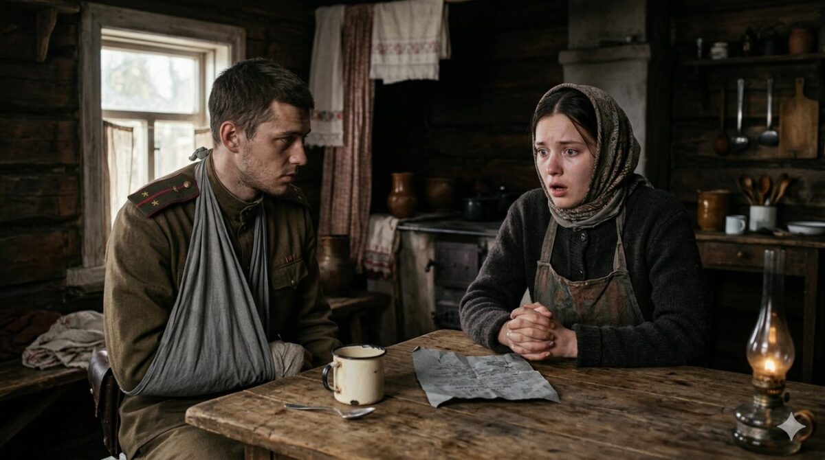 Раненый солдат на кухне сообщает женщине новость — трогательный рассказ главами о войне и втором шансе