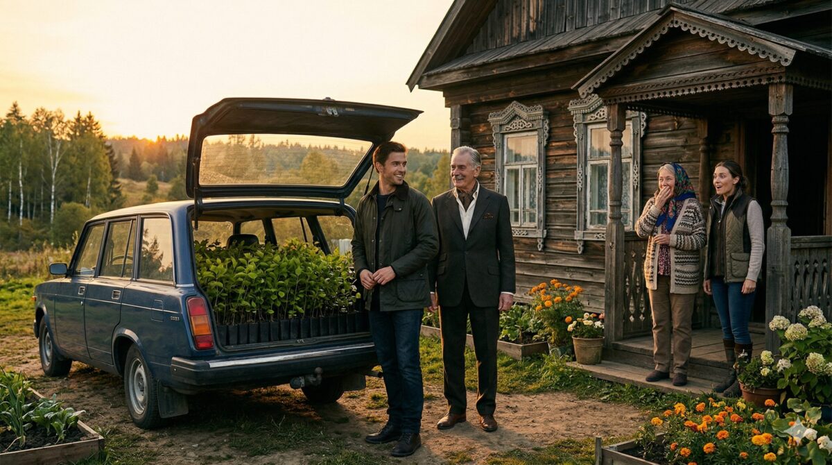 Двое мужчин привезли саженцы к дачному дому удивленным женщинам. Неожиданные жизненные истории о любви.