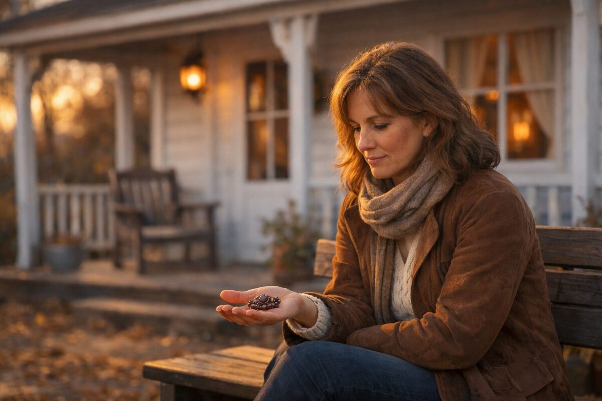 Женщина с бабушкиной брошью у крыльца маленького пансионата — сцена из рассказа о сильной женщине