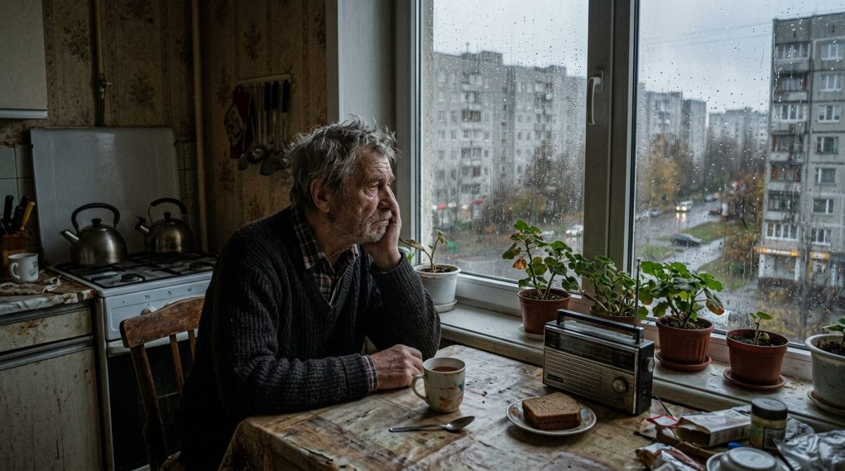 Пожилой отец сидит на кухне в дождь. Тяжелая семейная драма навсегда расколола двух братьев.