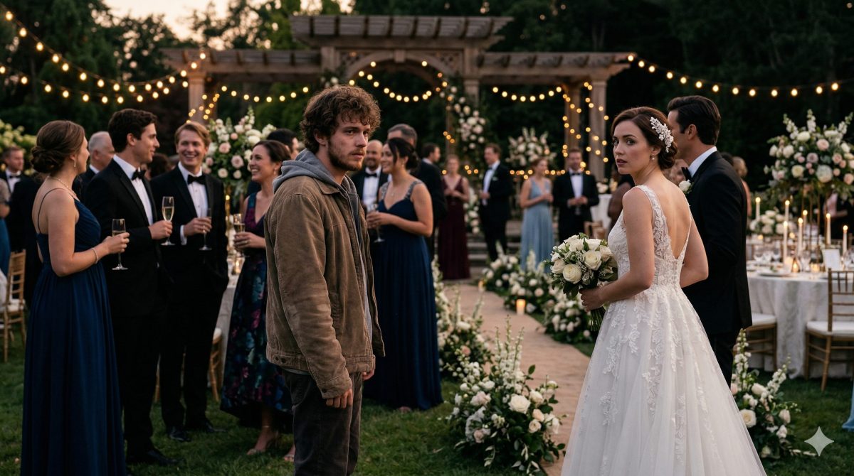 Бедно одетый мужчина прерывает роскошную свадьбу. Читать онлайн истории о любви и втором шансе.