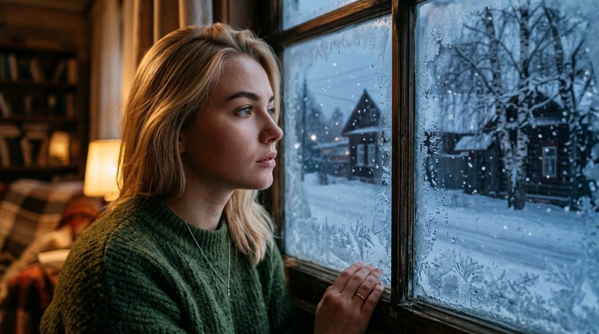 Девушка смотрит в зимнее окно, вспоминая прошлое. Сильная женщина рассказ о жизненных уроках.