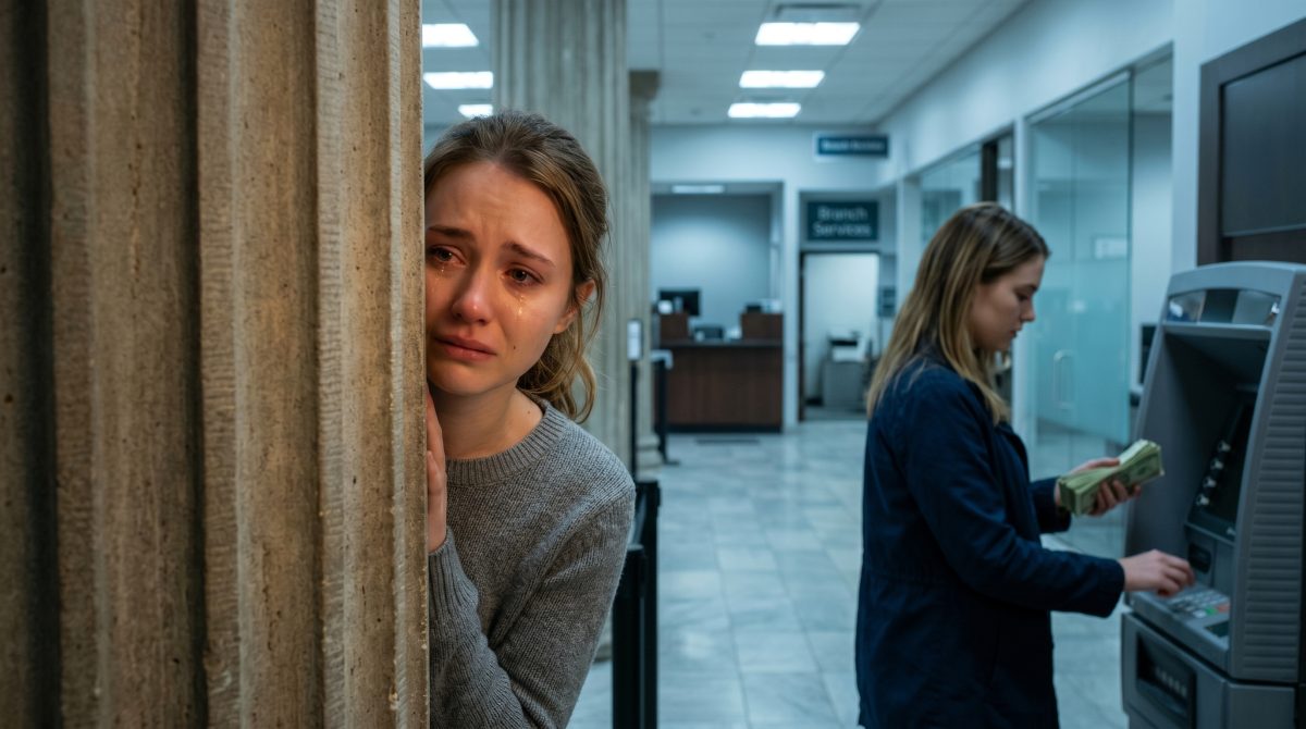 Девушка потрясенно наблюдает, как подруга вносит крупную сумму в банкомат. Жизненная история дружба.
