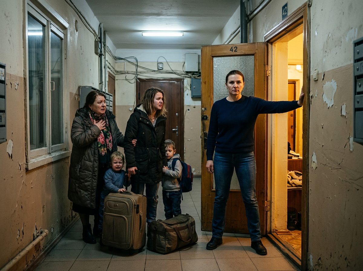Женщина защищает личные границы во время семейного конфликта с сестрой и матерью